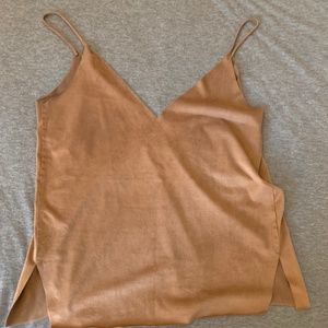 Zara Suede Spaghetti Strap Tank Top (Small)